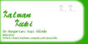 kalman kupi business card