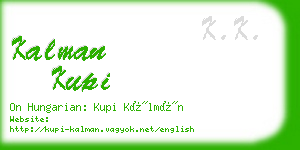 kalman kupi business card